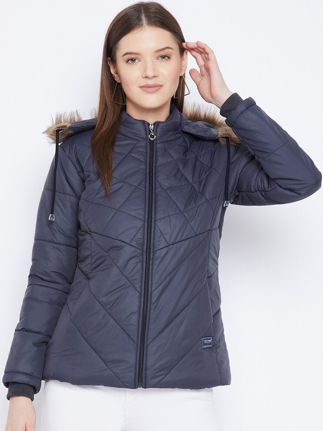 VERO AMORE Women Navy Blue Outdoor Parka Jacket Price in India