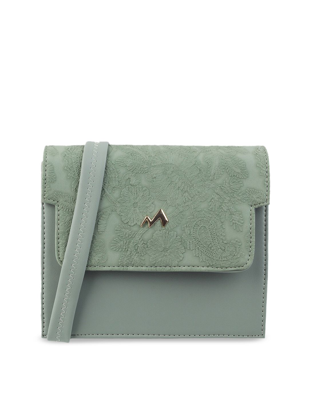 Metro Sea Green Textured PU Sling Bag Price in India