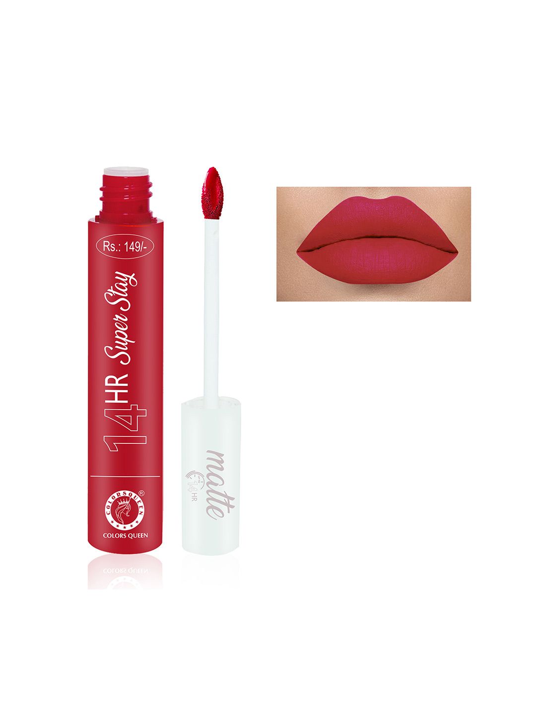 Colors Queen 14 Hr. Super Stay Long Lasting Matte Lipstick - Russian Red 4g Price in India