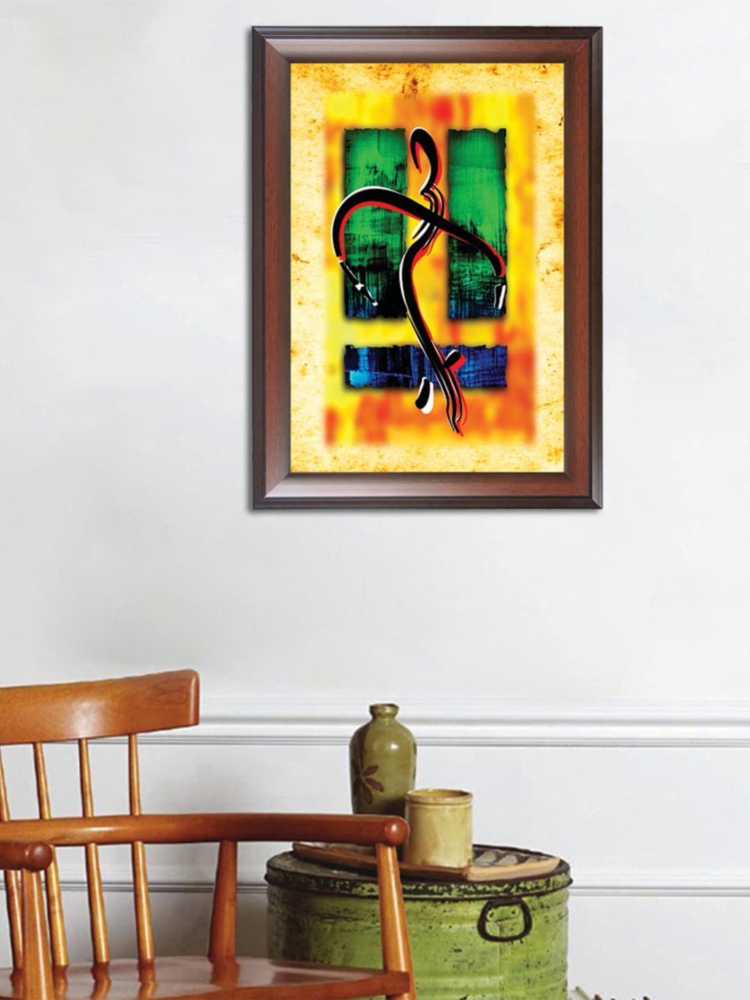 WENS Yellow & Green Modern Contemporary Painting Wall Art Price in India