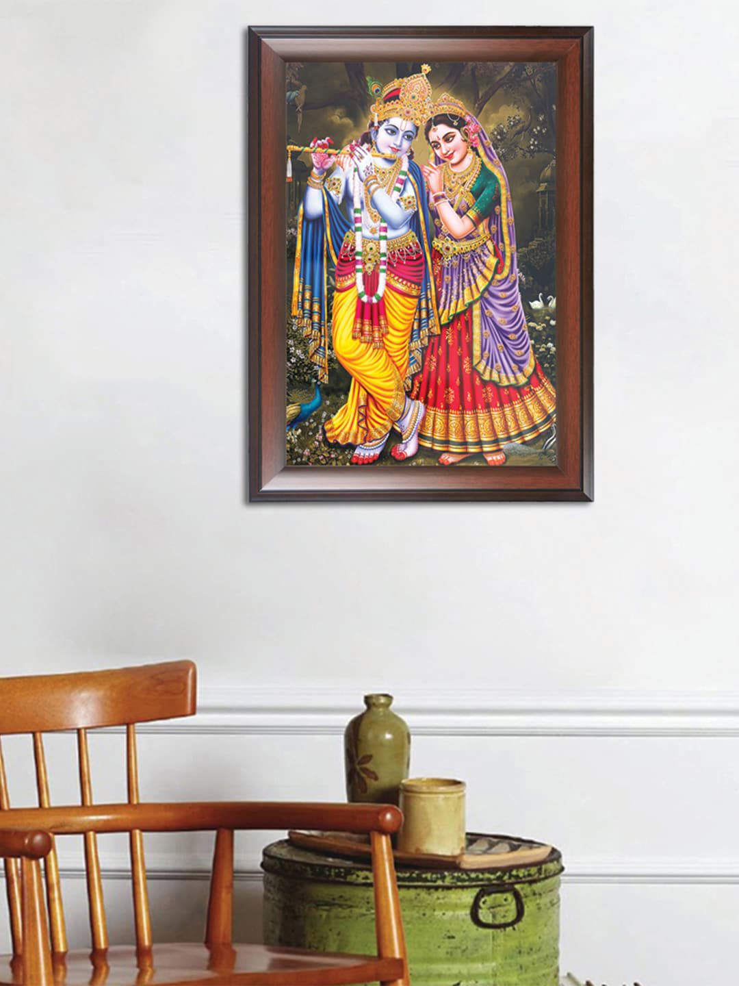 WENS Yellow & Red Radha krishna Painting Wall Art Price in India