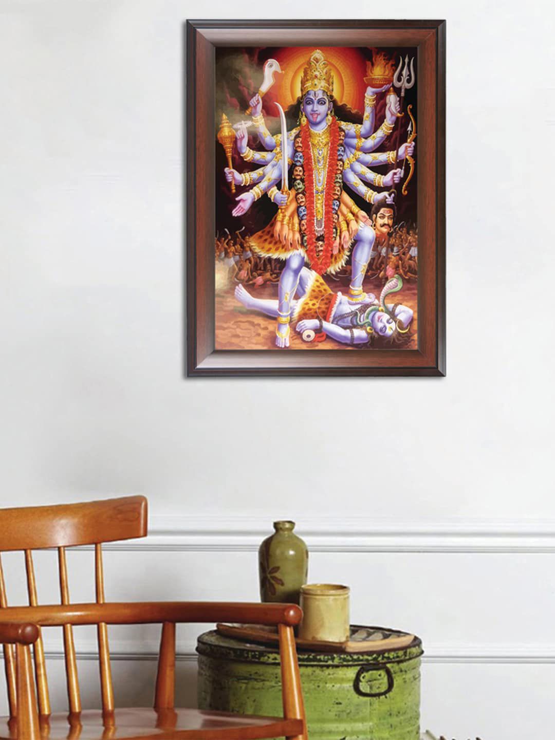 WENS Brown Kali Framed Wall Painting Price in India
