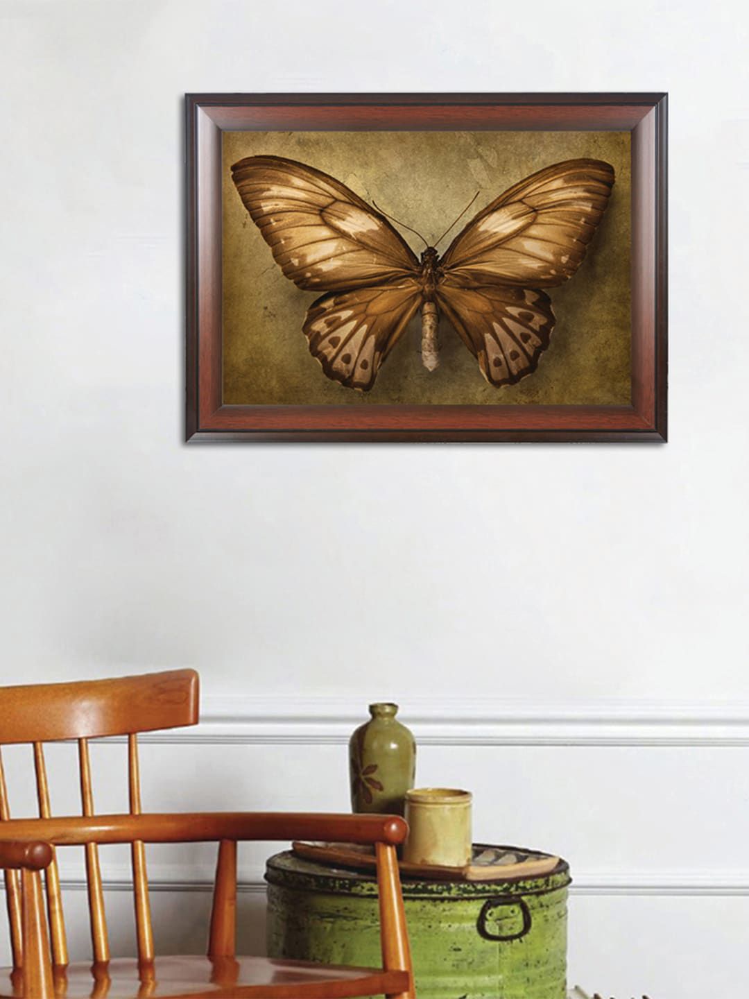 WENS Green & Brown Butterfly Vastu Painting Wall Art Price in India