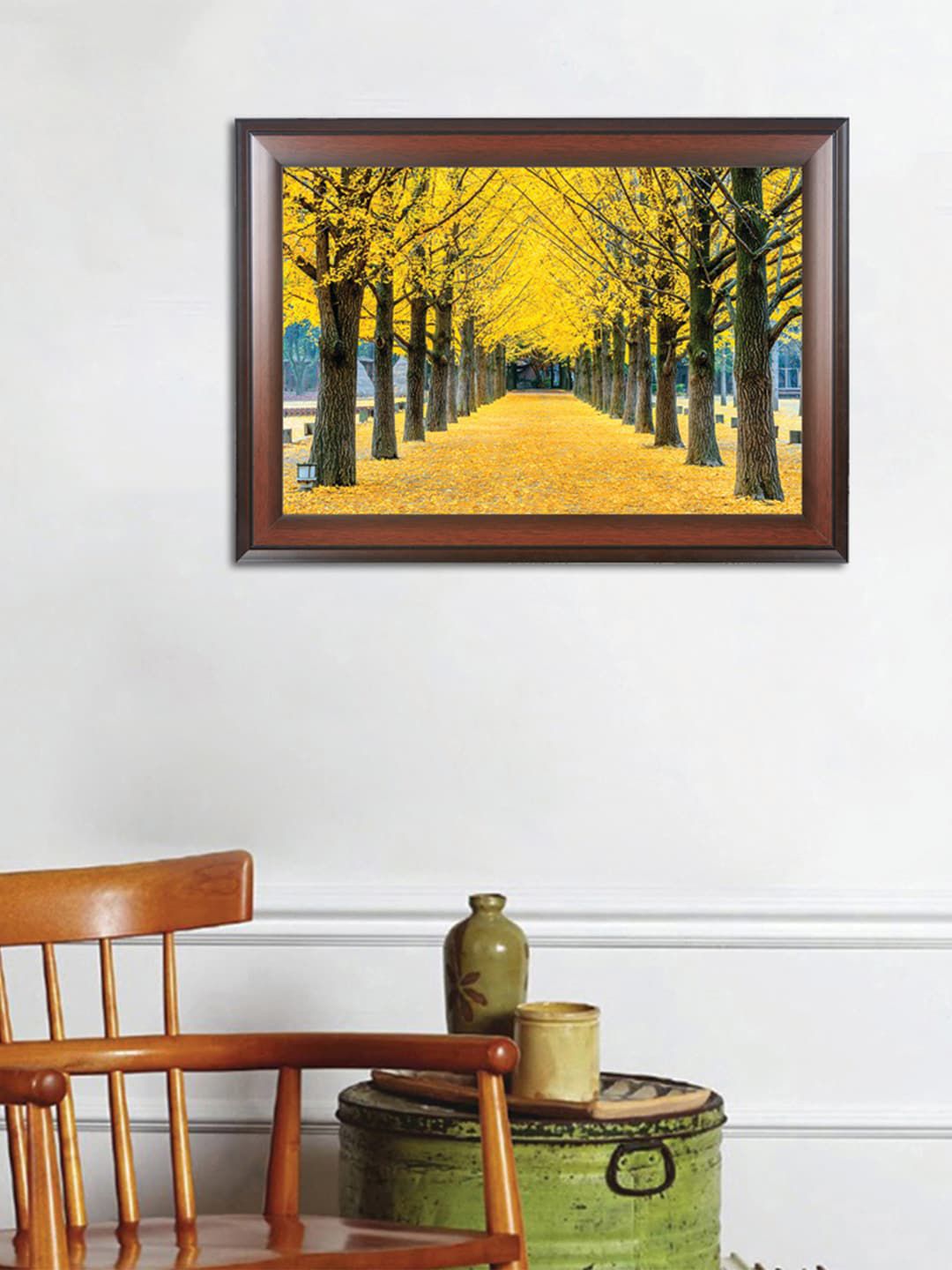 WENS Yellow & Brown Scenery View Painting Wall Art Price in India