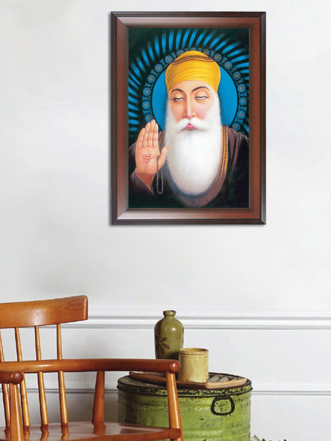 WENS White & Blue Religious Guru Nanak Dev Ji  Multicolour Wall Art Price in India