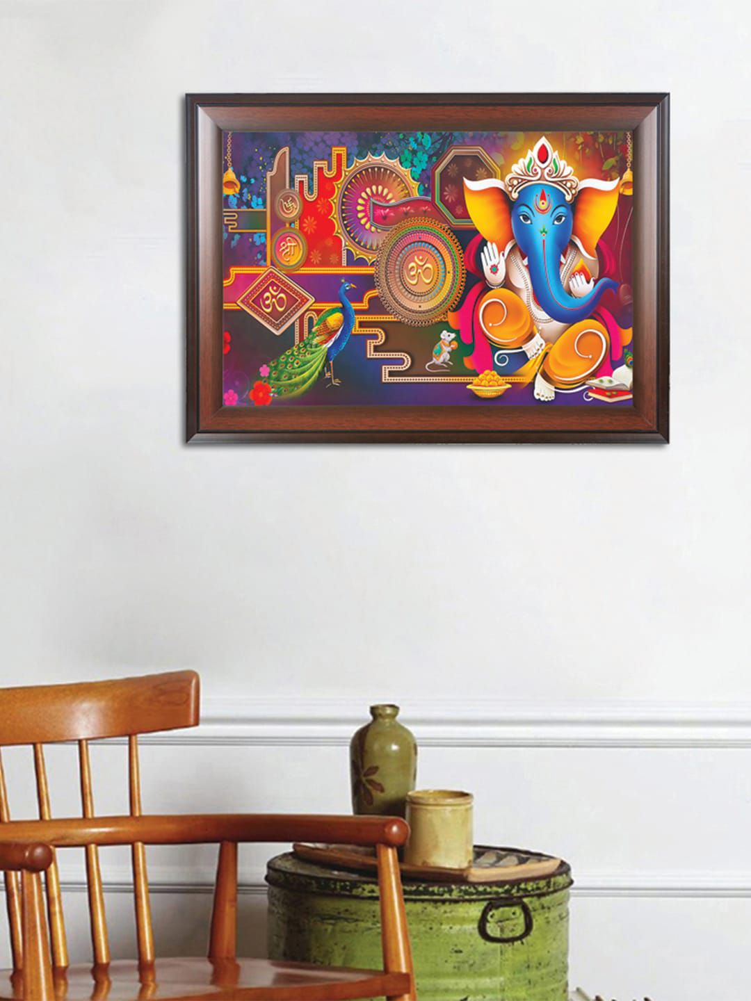 WENS Blue & Brown  Lord Ganesh Wall Painting Wall Art Price in India