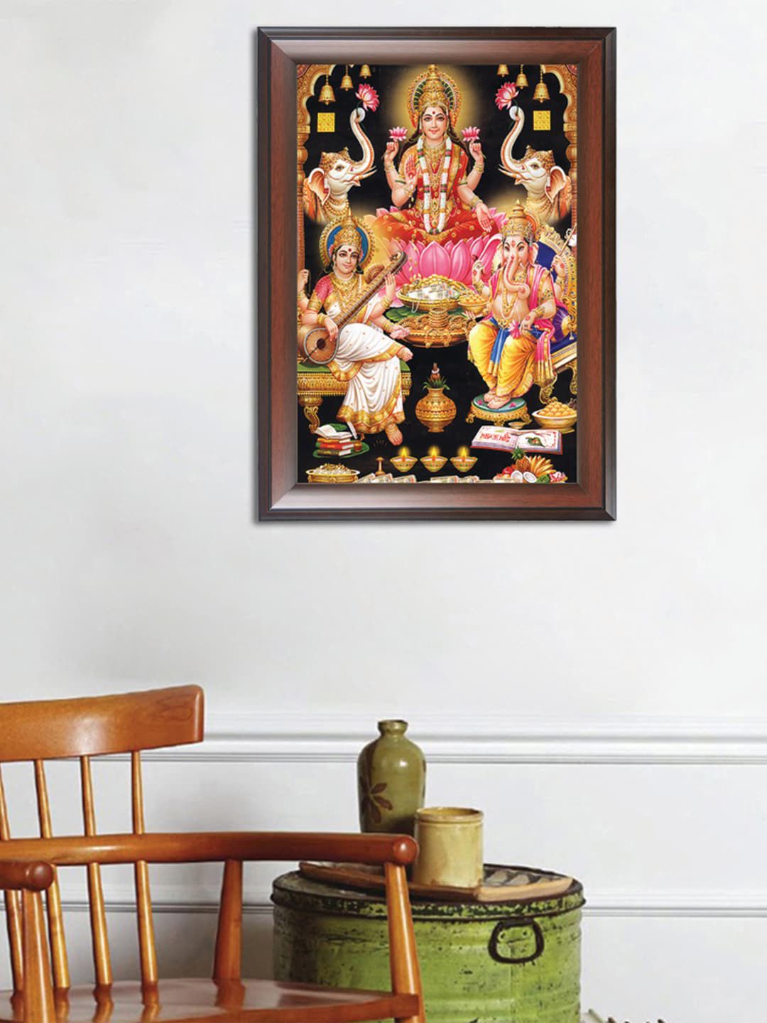 WENS Multicoloured Goddess Laxmi Ganesh Saraswati Wall Art Painting Price in India