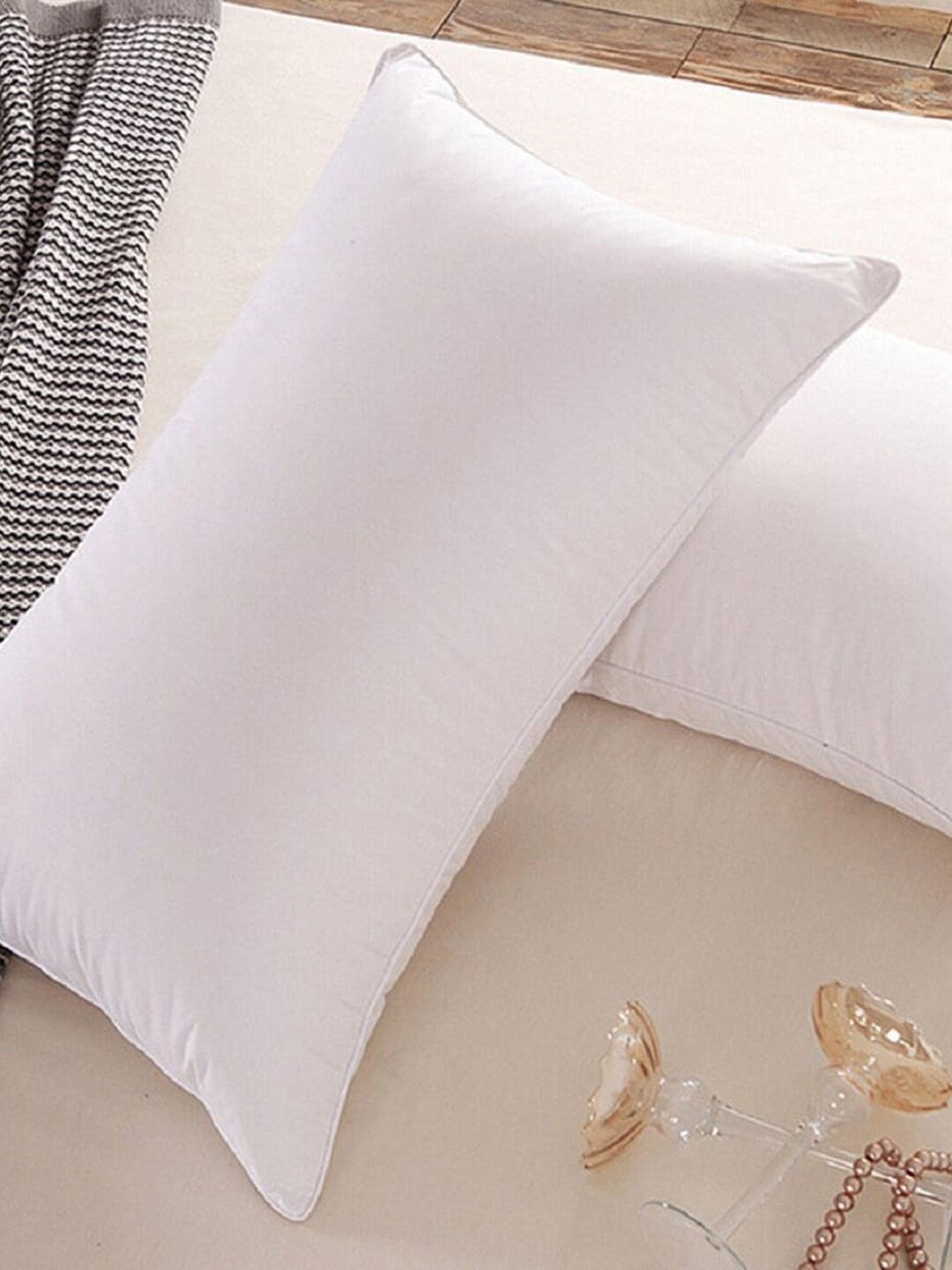 JDX Set Of 2 White Solid Rectangular Sleeping Pillows Price in India