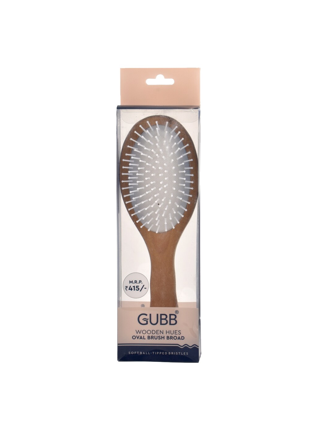 GUBB Adults Unisex Oval Wooden Hair Brush Broad GB-LH-044 ( Hues) Price in India