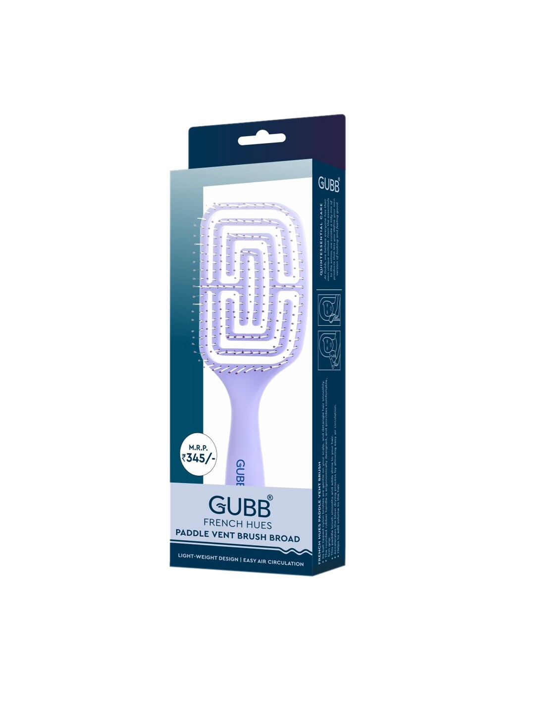 GUBB French Hues Paddle Vent Hair Brush Broad (8882) Price in India