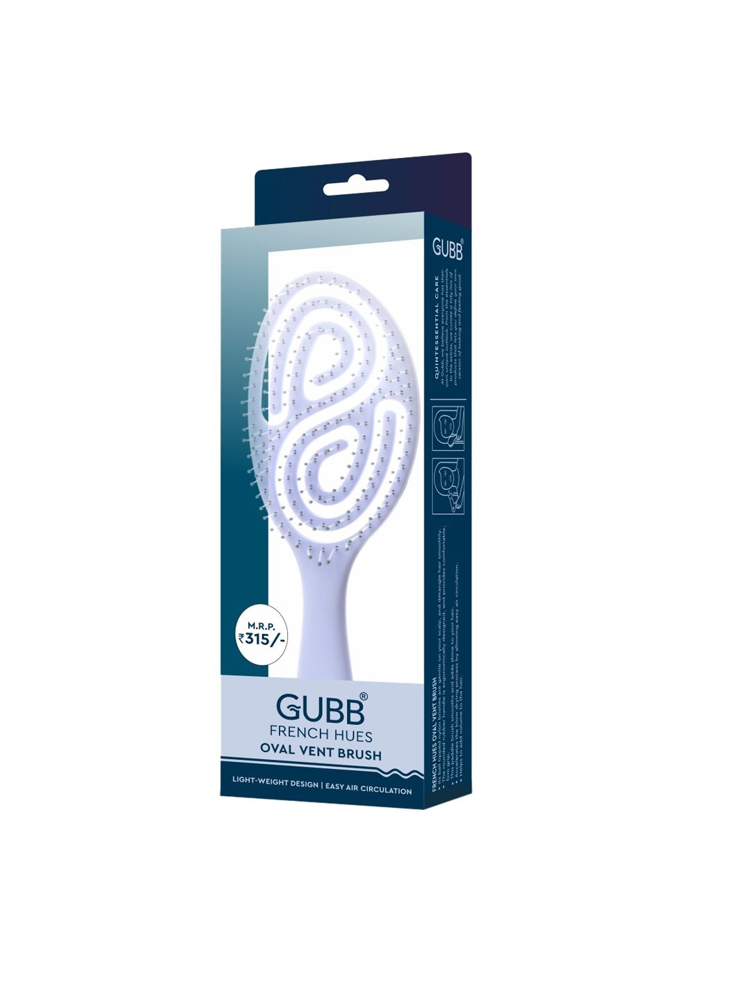 GUBB Blue French Hues Oval Vent Hair Brush Price in India