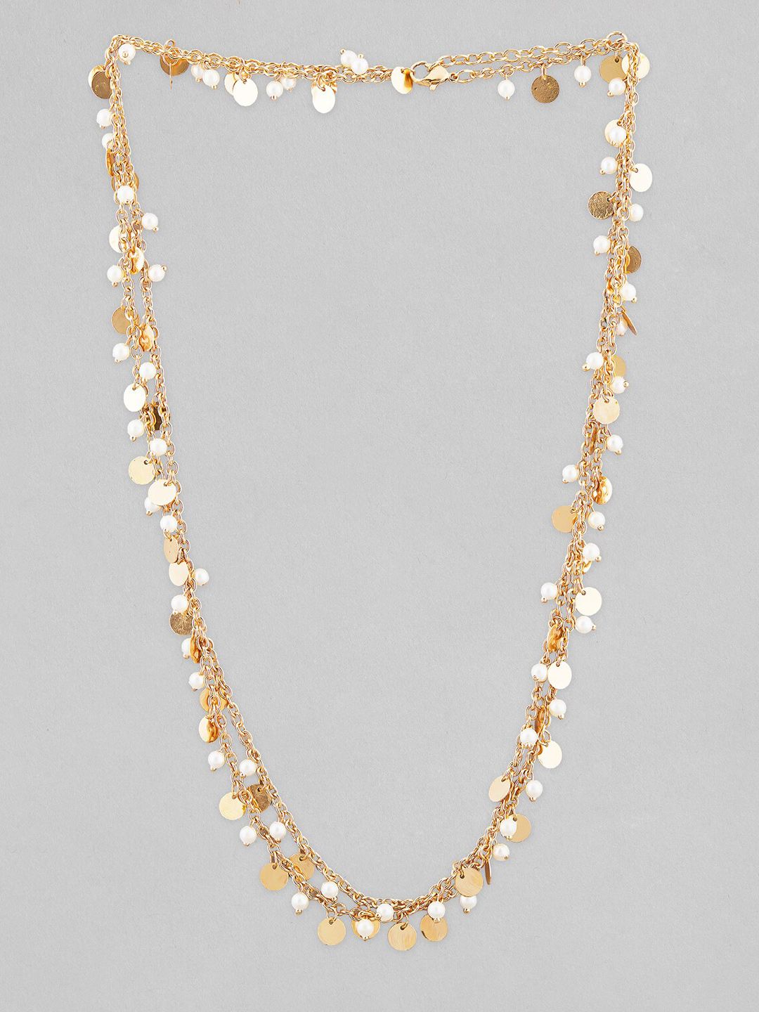 Rubans Voguish Gold-Toned & White Gold-Plated Necklace Price in India