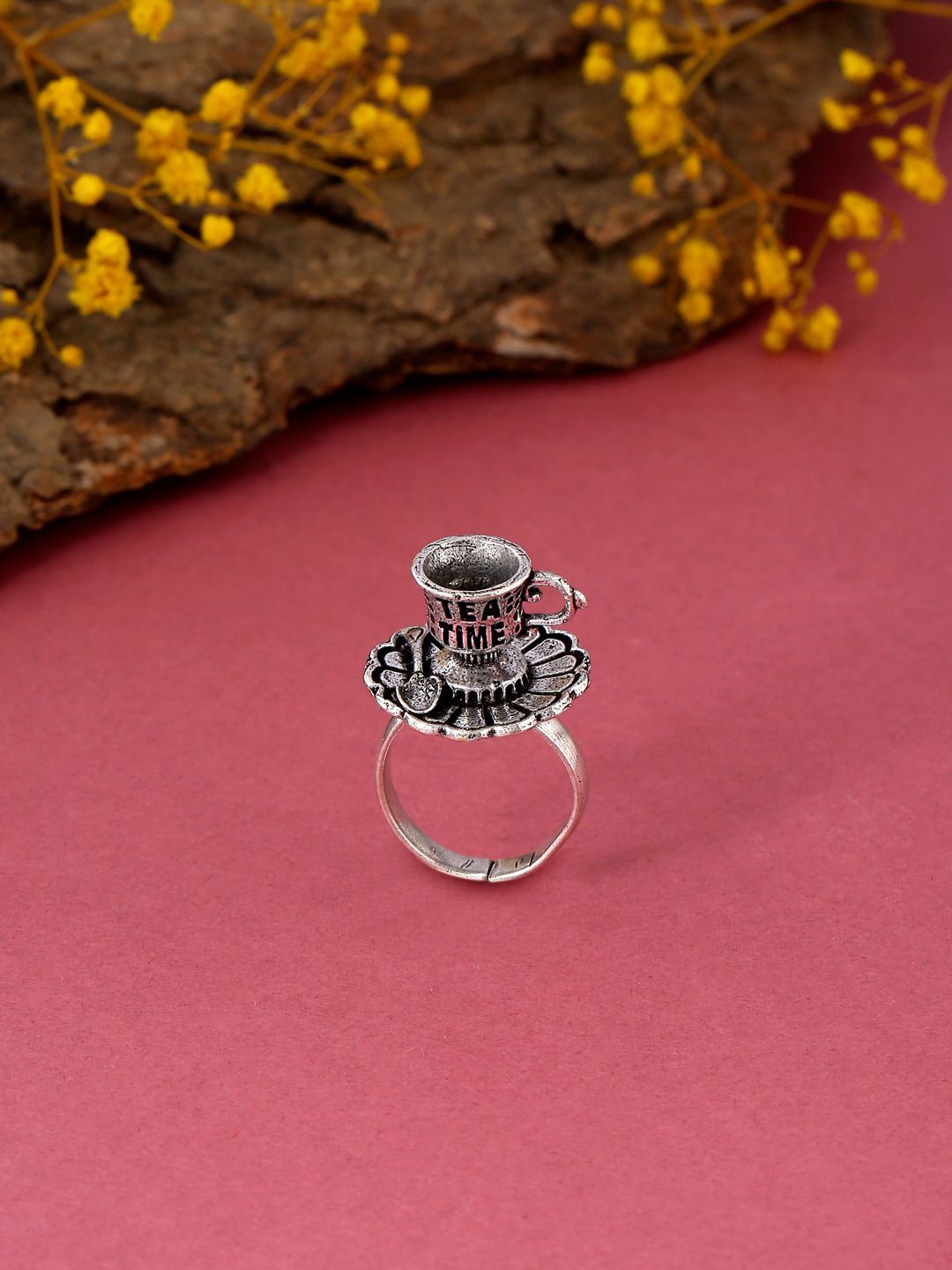 kashwini Silver-Plated Adjustable Finger Ring Price in India