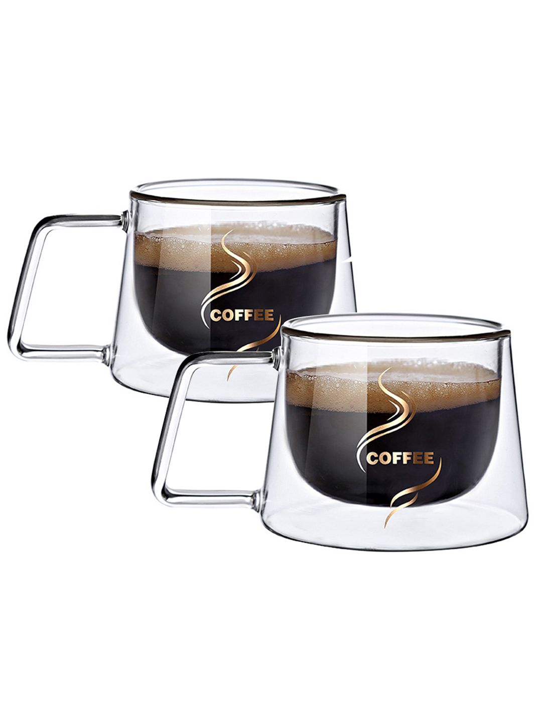 BonZeaL Transparent Printed Glass Transparent Cups Set of Cups and Mugs Price in India