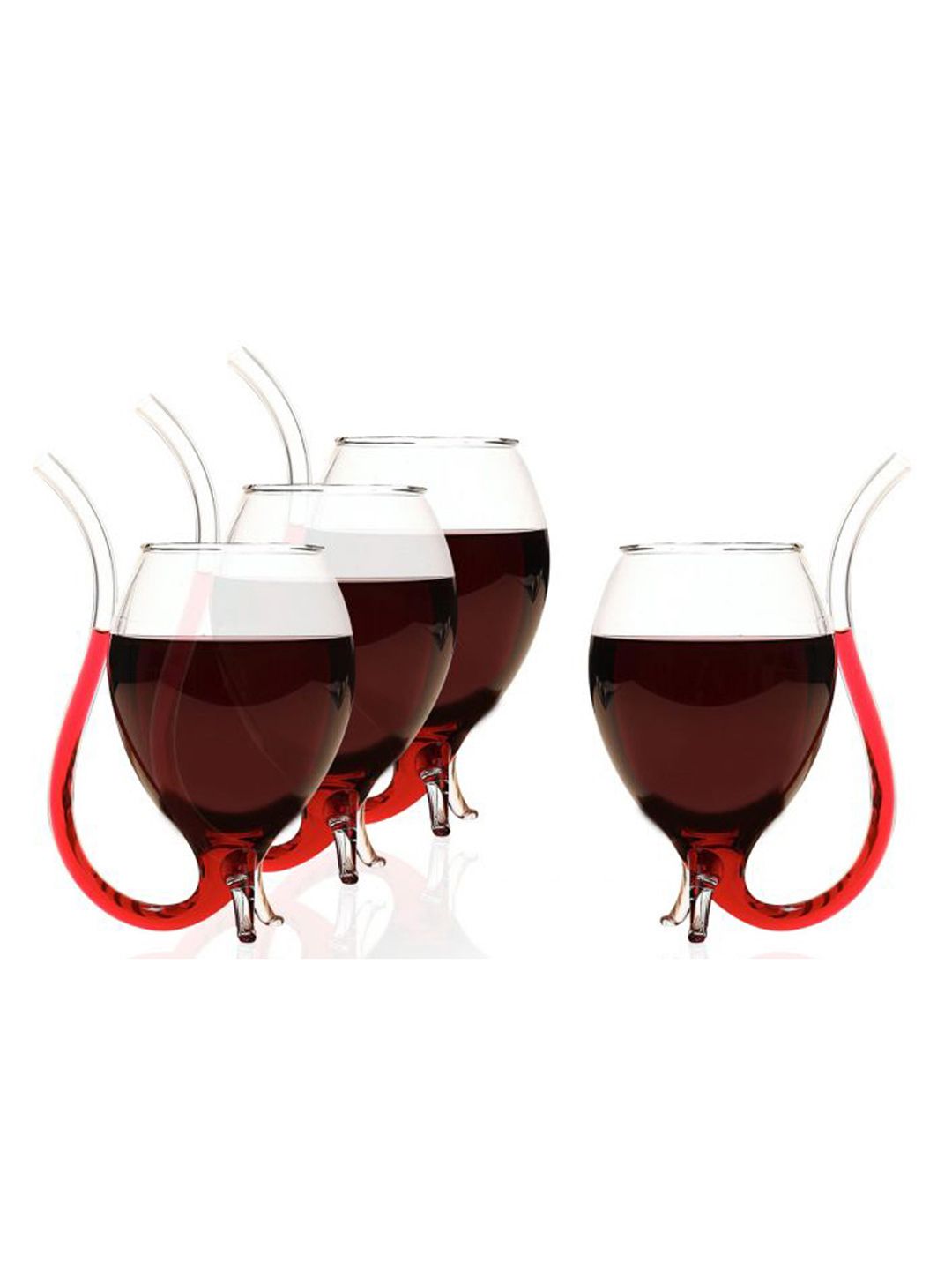 BonZeaL Adults Pack of 4 Transparent Solid Red Wine Whiskey Glass Mug Cup 300 ml Price in India