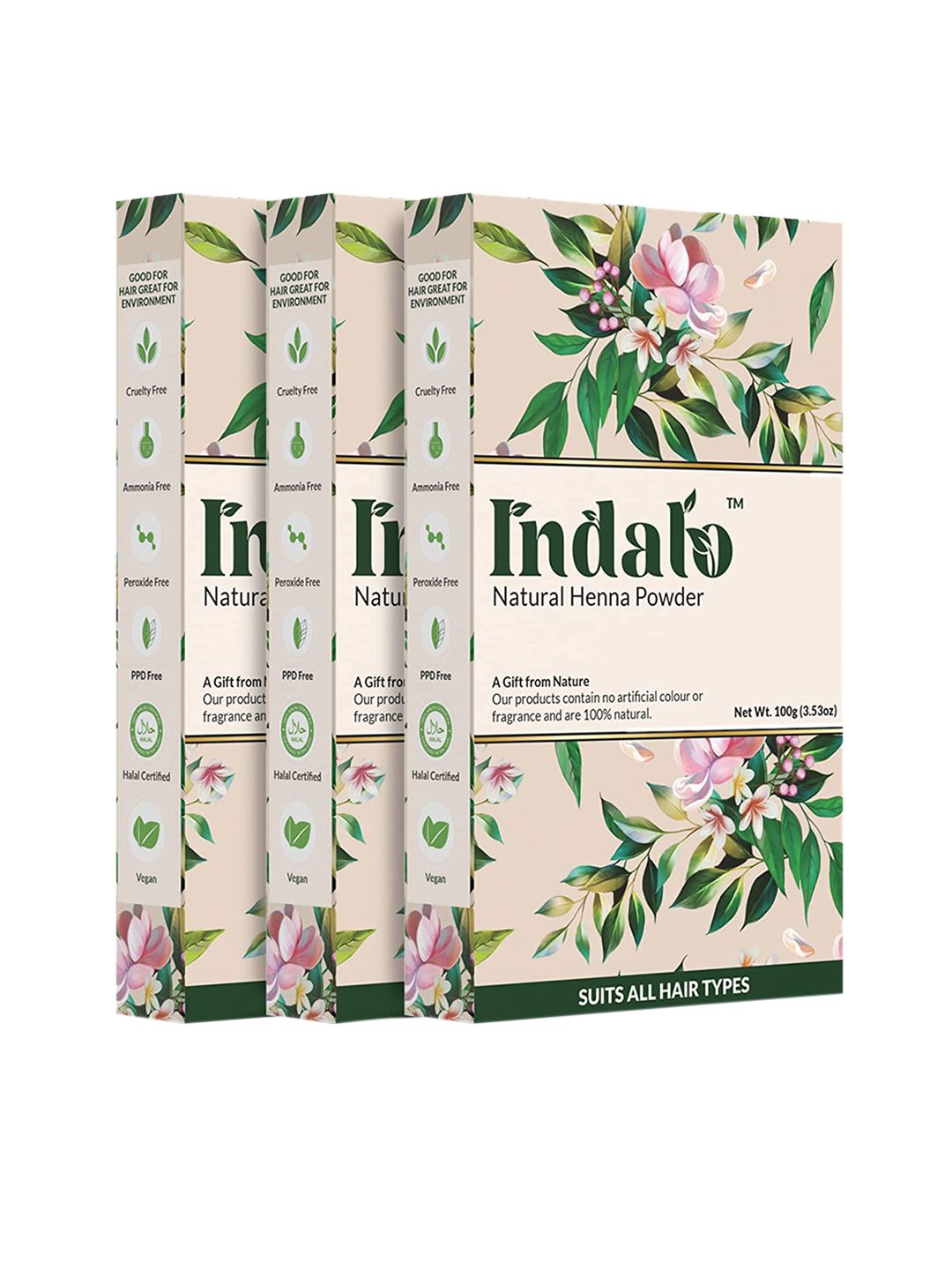 INDALO Set Of 3 Natural Hair Colour Henna 100gm Each Price in India