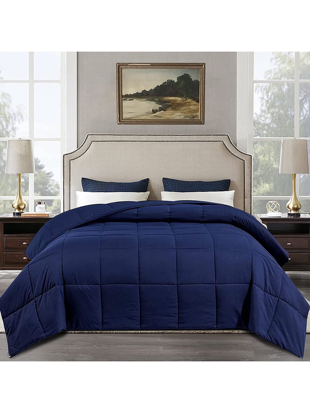Pum Pum Unisex Navy Blue Blankets Quilts and Dohars Price in India