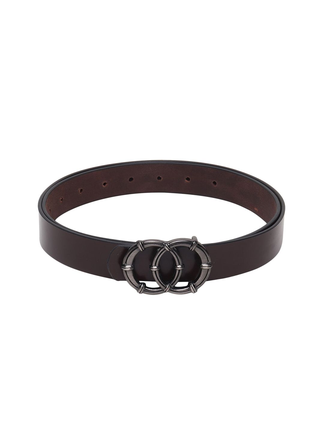 Teakwood Leathers Women Coffee Brown Leather Belt Price in India