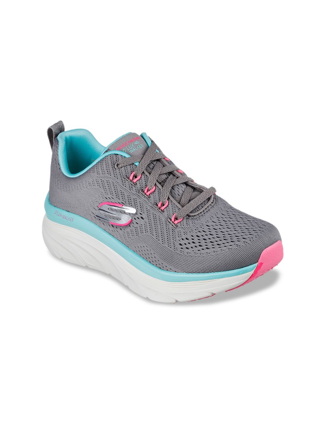 Skechers Women Grey & White Colourblocked Sneakers Price in India