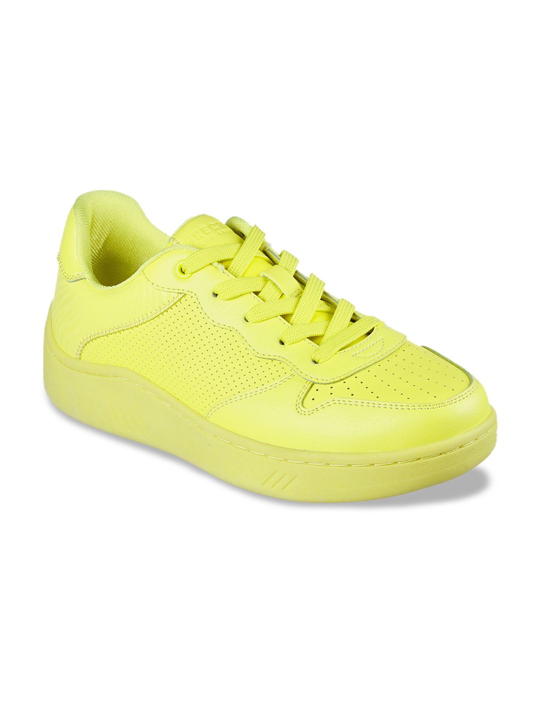 Skechers Women Yellow Solid Mesh Sneakers Price in India