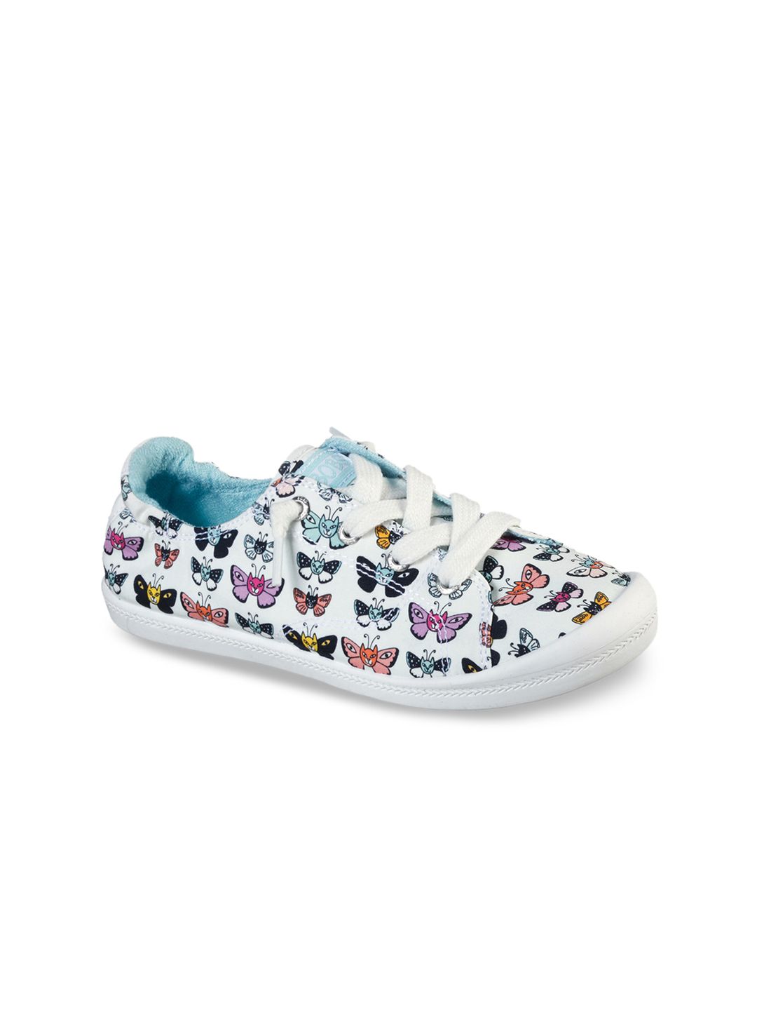 Skechers Women White Printed Leather Slip-On Sneakers Price in India