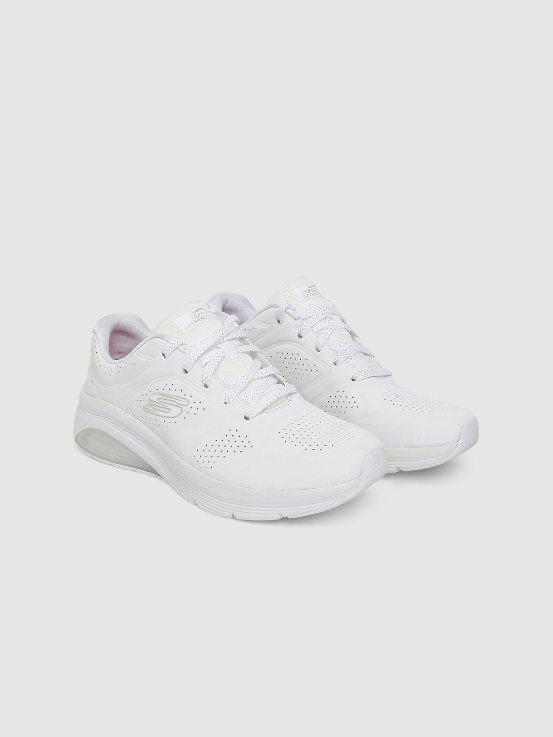 Skechers Women White Solid Casual Shoes Price in India
