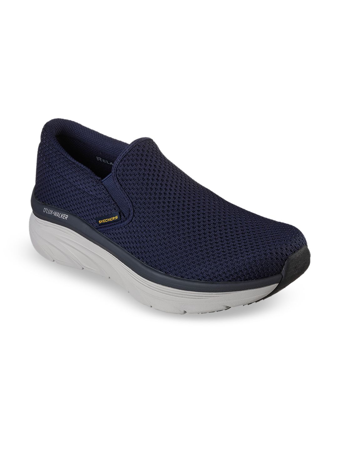 Buy Skechers Men Navy Blue Woven Design Slip-On Sneakers - Casual