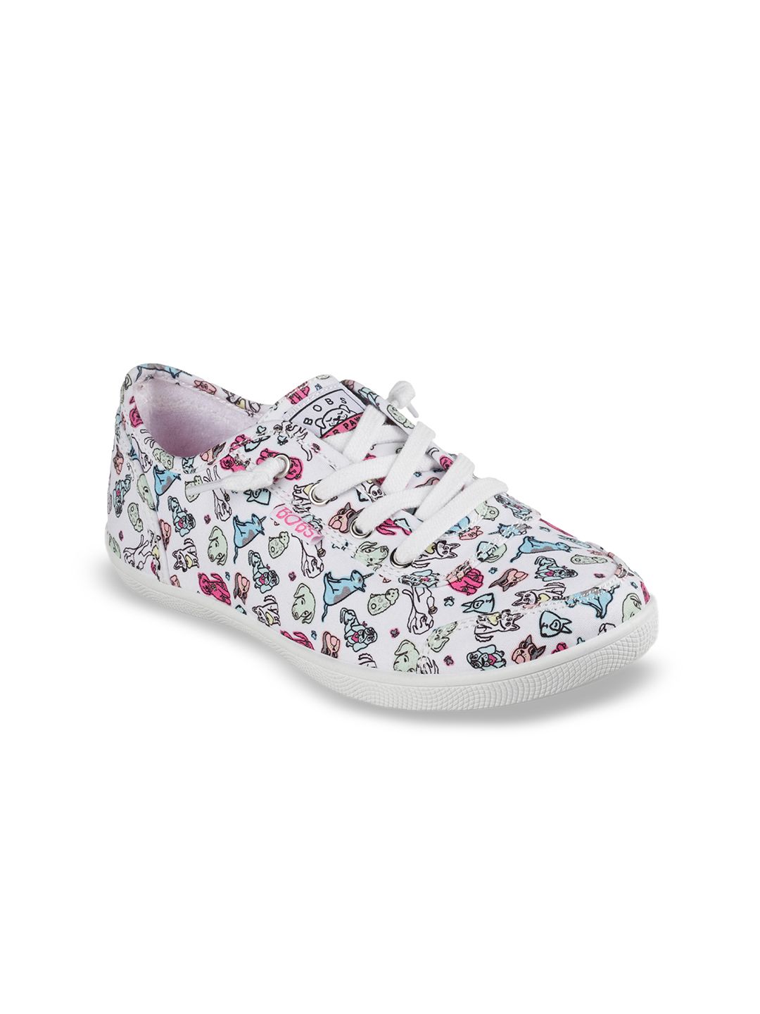 Skechers Women White Printed Leather Sneakers Price in India