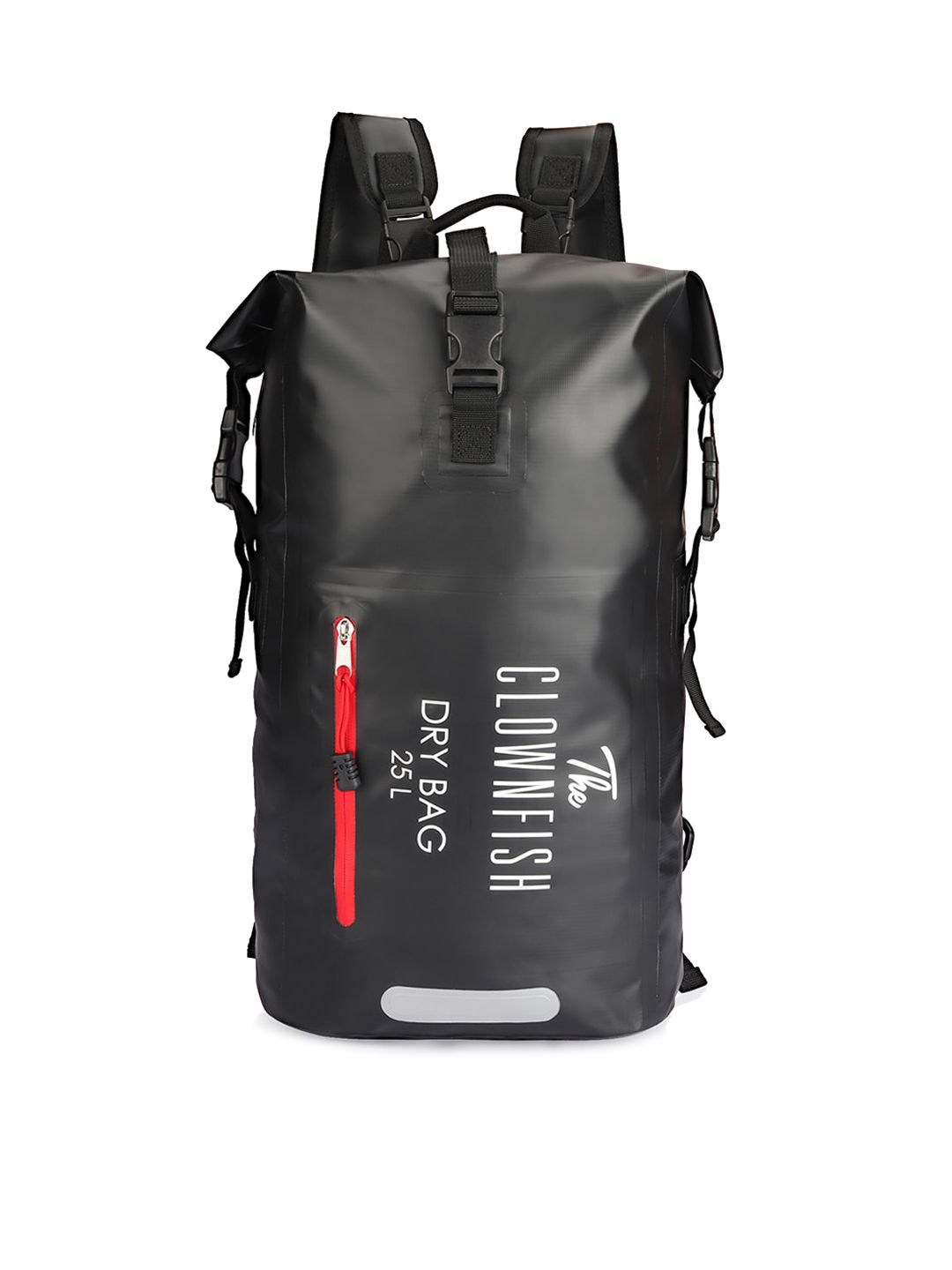 THE CLOWNFISH Unisex Black & White Typography Backpack Price in India