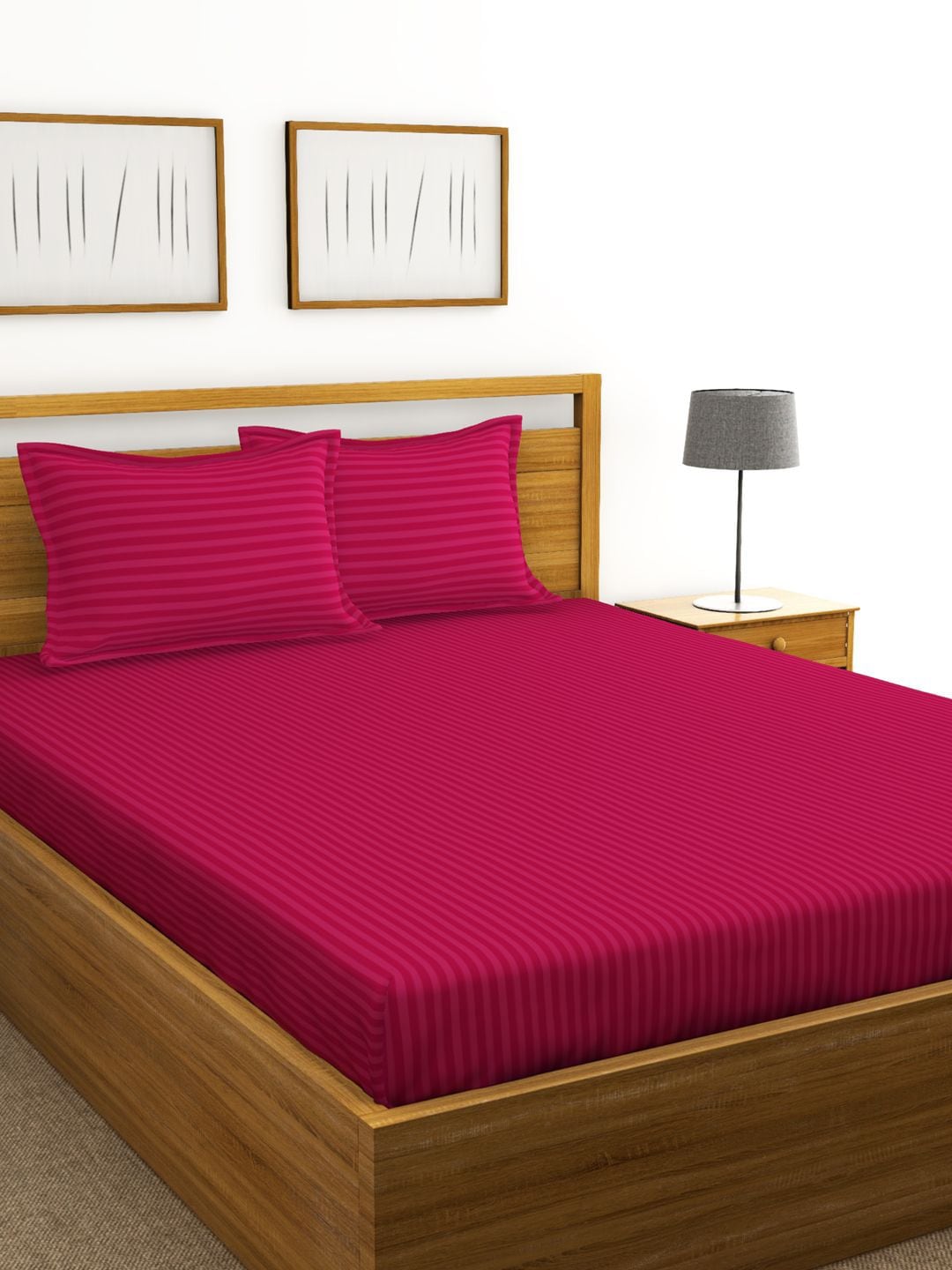BIANCA Unisex 210 TC Red Bedsheets Price in India