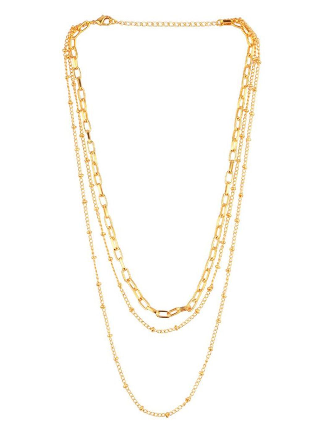 Efulgenz Gold-Toned Gold-Plated Layered Chain Price in India