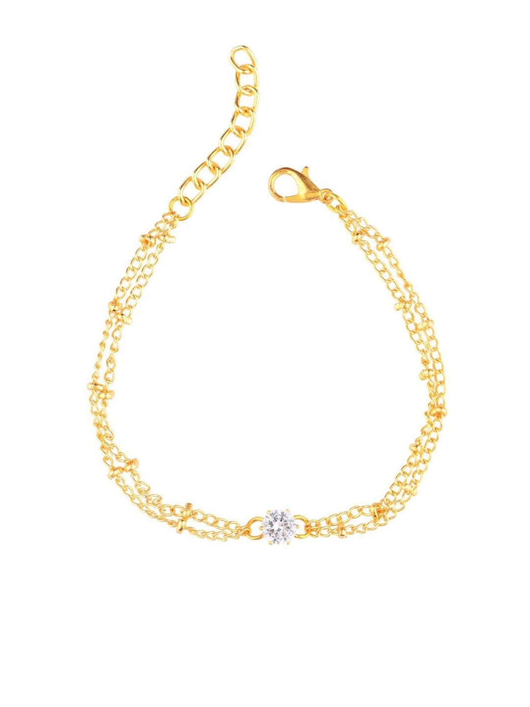 Efulgenz Women Gold-Plated & Silver-Toned Cubic Zirconia Charm Bracelet Price in India