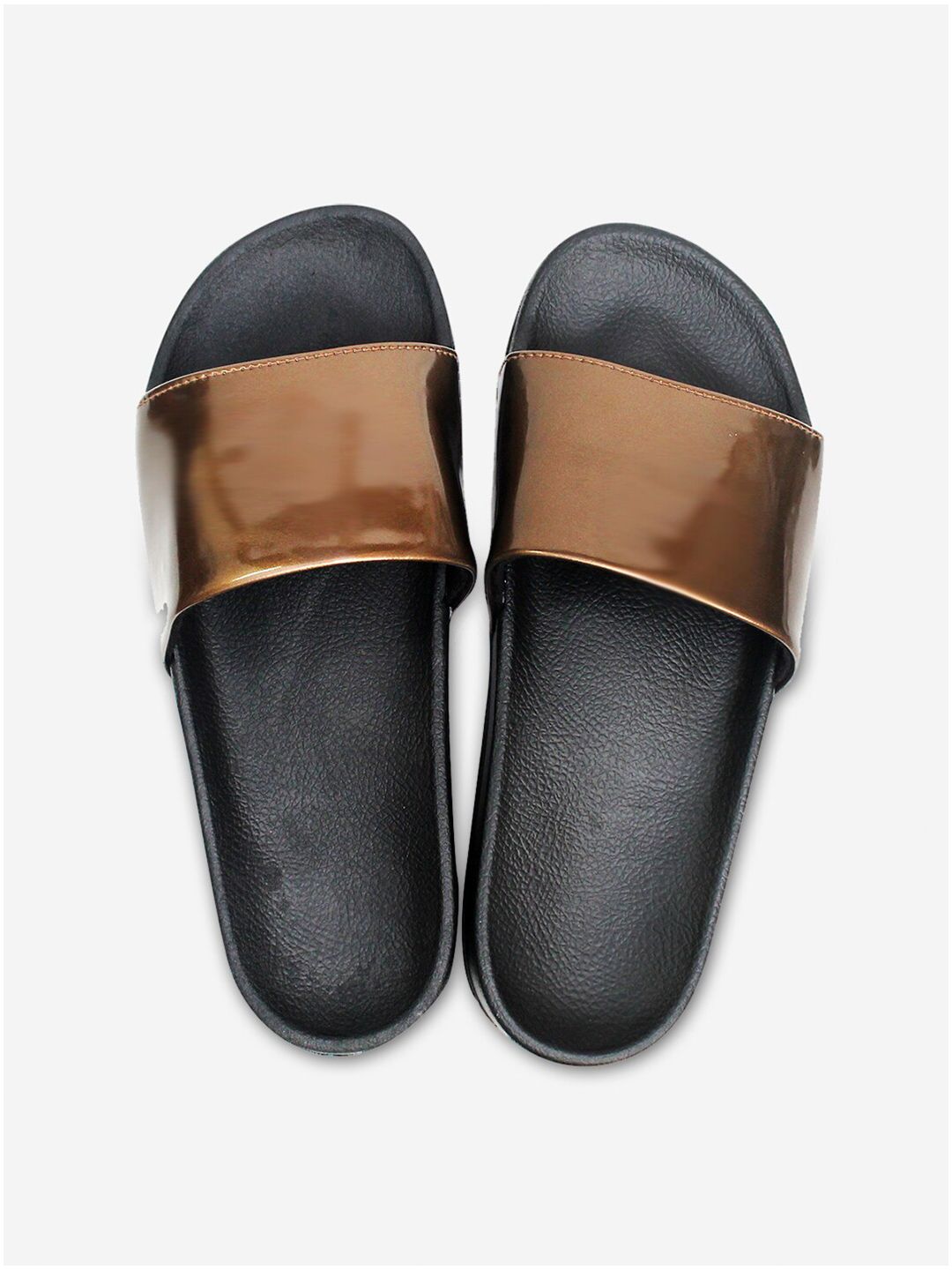 ADIVER Women Brown & Black Sliders Price in India