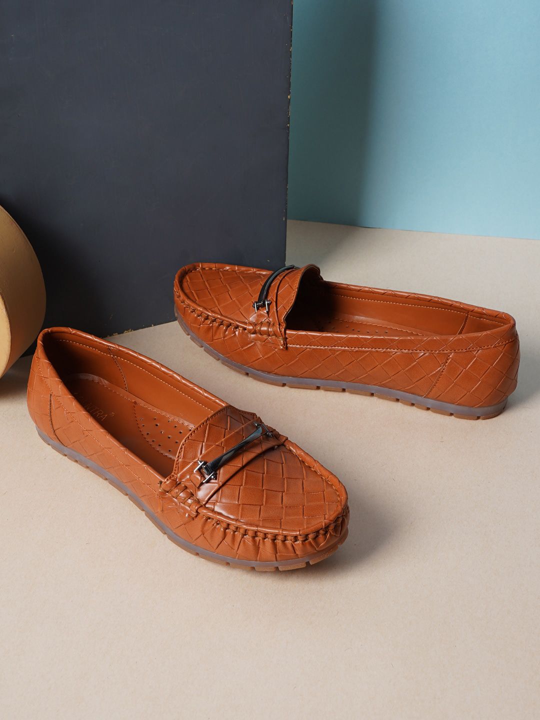 SCENTRA Women Tan Smart Casual Loafers Shoes Price in India