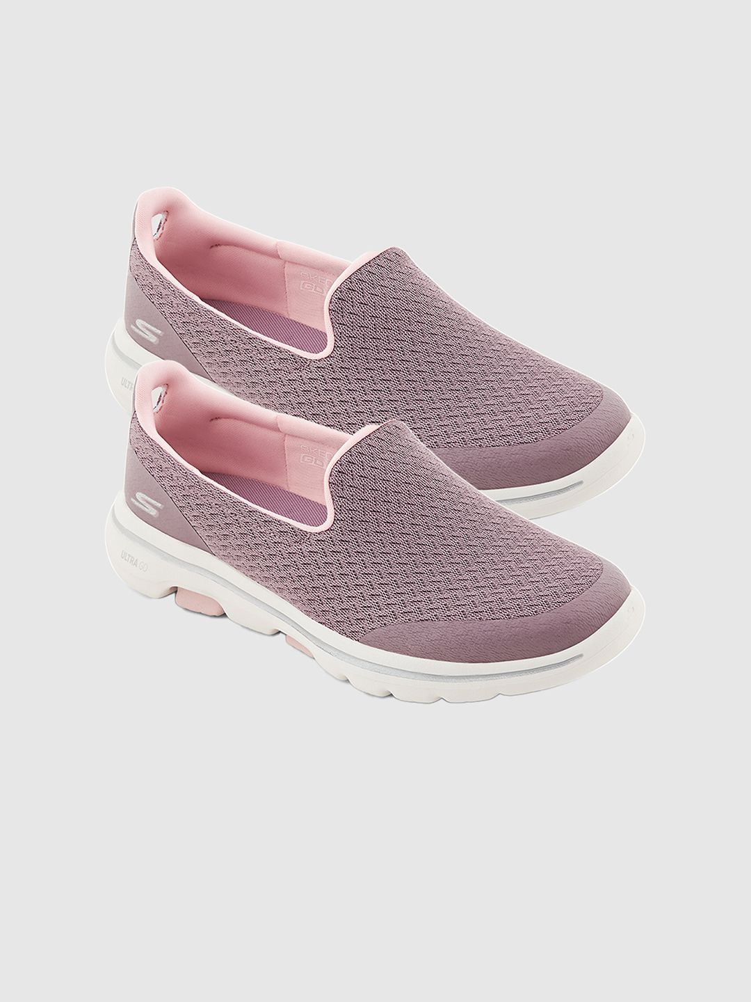 Skechers Women Mauve Mesh Walking Non-Marking Shoes