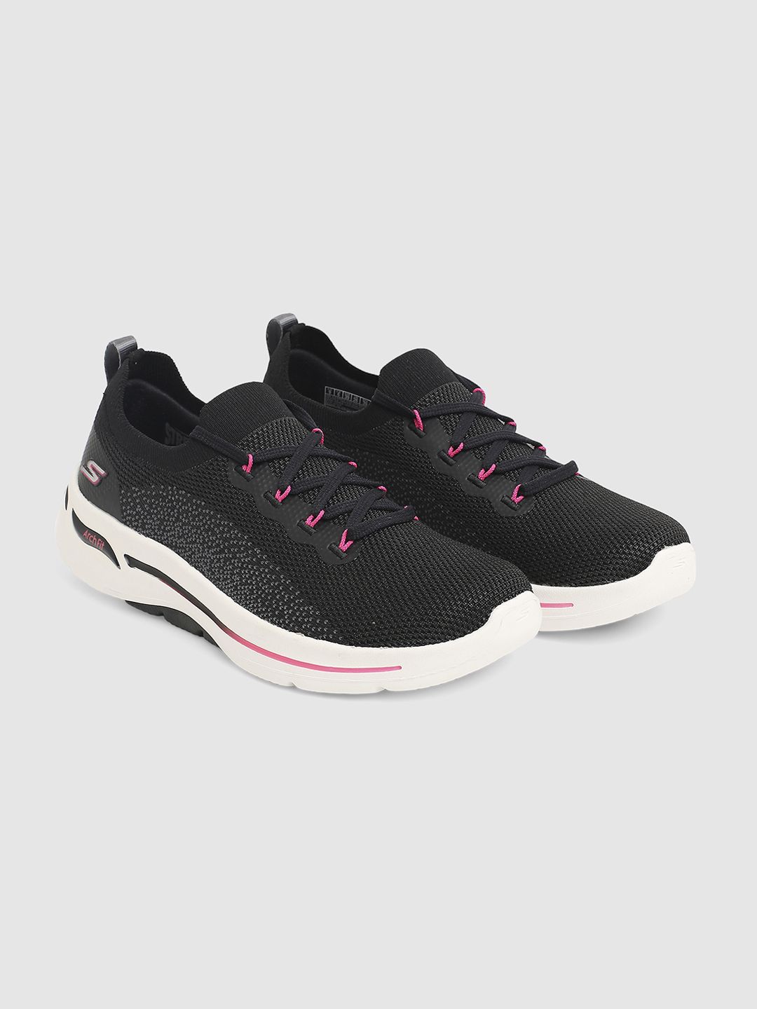 Skechers Arch Fit - Clancy Women Black Mesh Walking Non-Marking Shoes