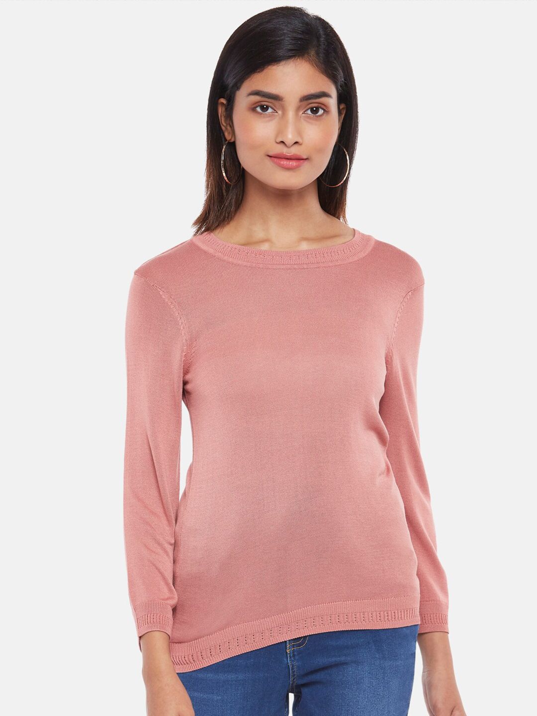 Honey by Pantaloons Women Pink Solid Viscose Rayon Pullover Price in India