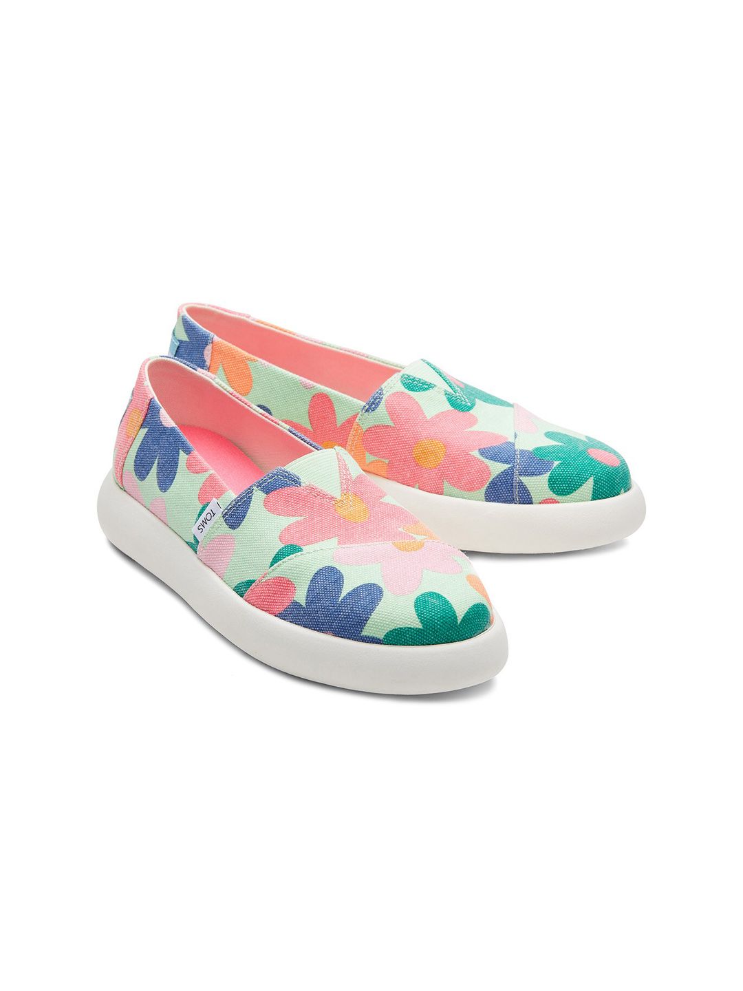 TOMS Women Green Alpargata Mallow Retro Floral Printed Slip-On Sneakers Price in India