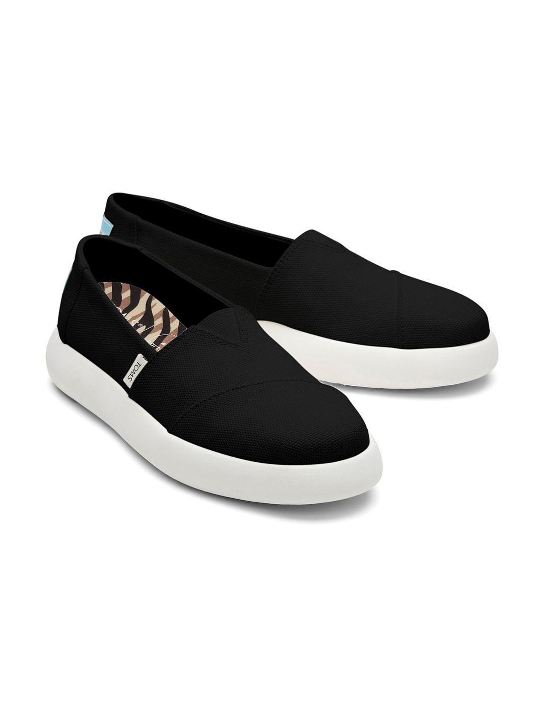 TOMS Women Black Alpargata Mallow Heritage Canvas Slip-On Sneakers Price in India