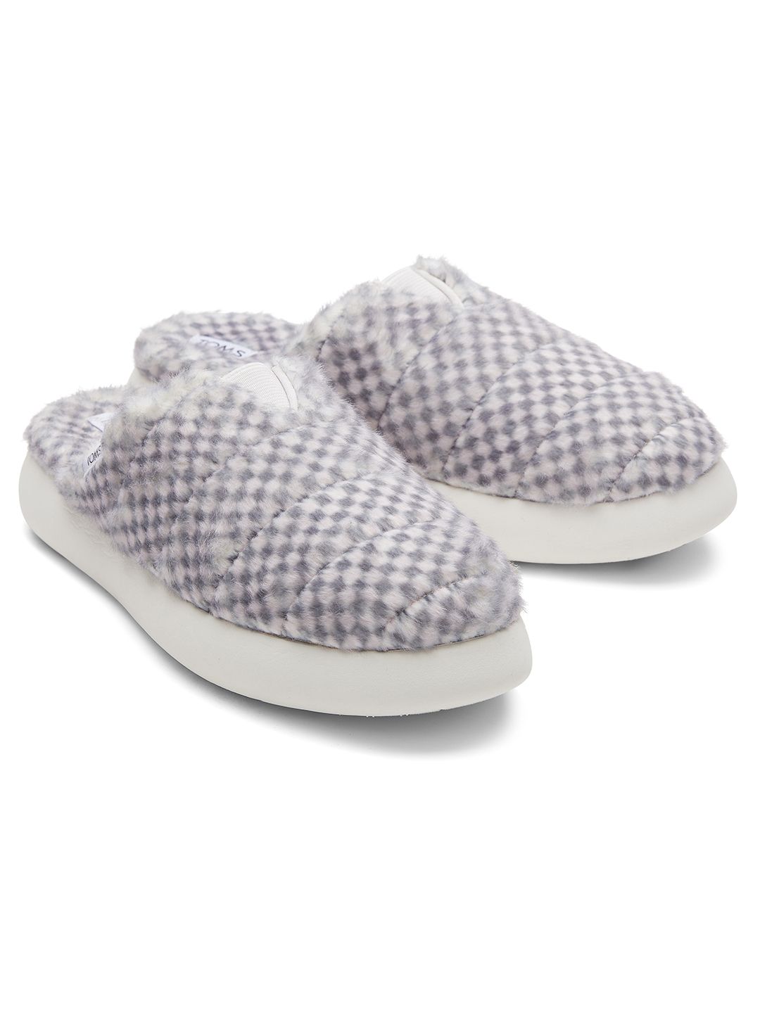 TOMS Women Grey Alpargata Mallow Checked Faux Mule Slip-On Sneakers Price in India