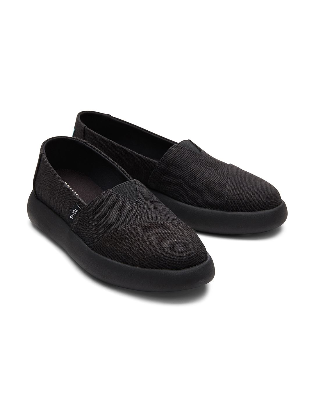 TOMS Women Black Alpargata Mallow Heritage Canvas Woven Design Slip-On Sneakers Price in India