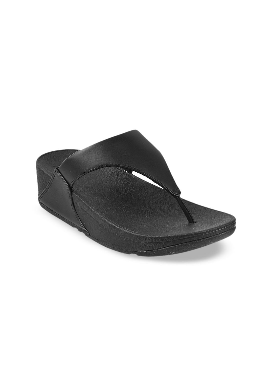 fitflop Black Wedge Sandals with Buckles Price in India