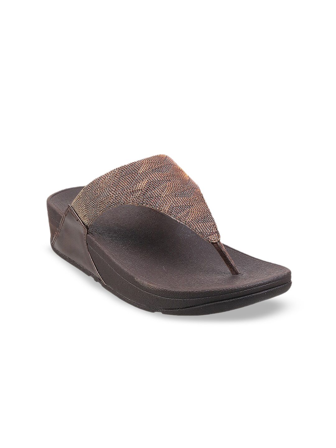 fitflop Bronze-Toned Printed Wedge Sandals Price in India