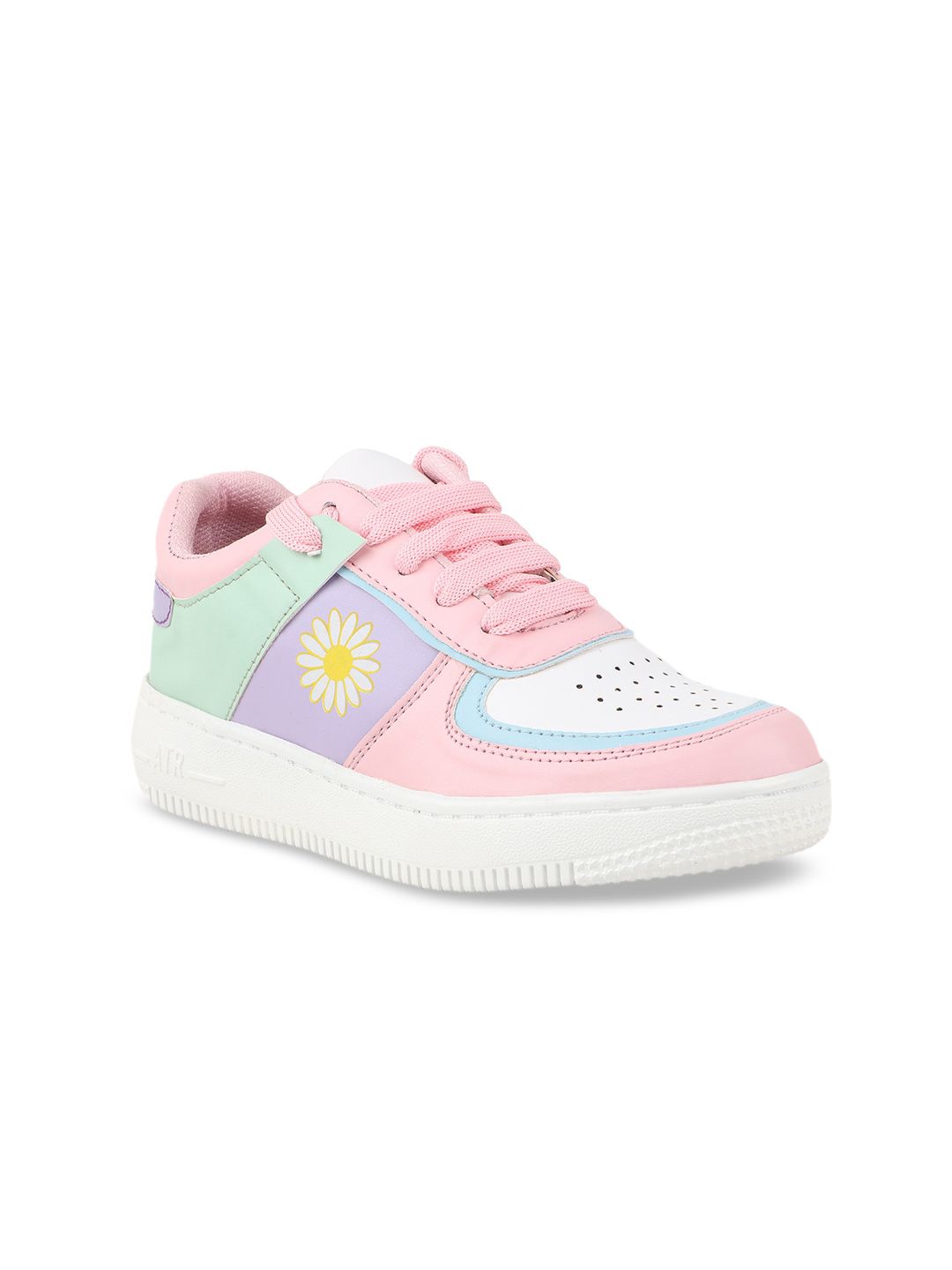 Shoetopia Women Pink Colourblocked Sneakers Price in India