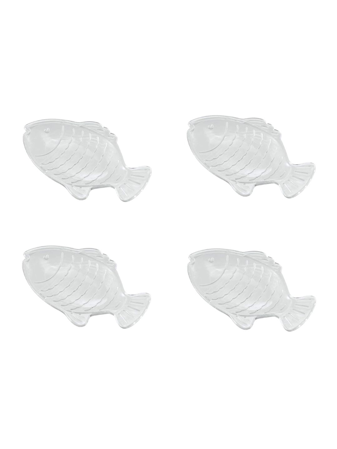 INTERDESIGN Adults Set Of 4 Transparent Fish Shaped Plastic Bar Soap Holder Price in India