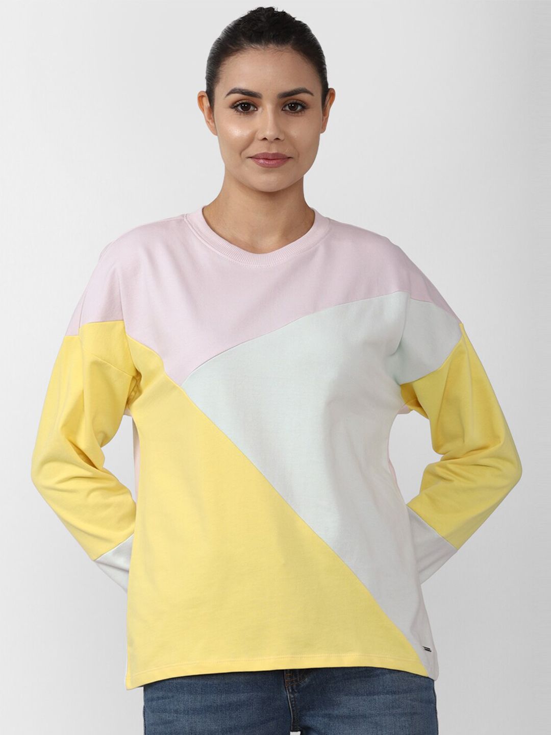Van Heusen Women Colourblocked Sweatshirt Price in India