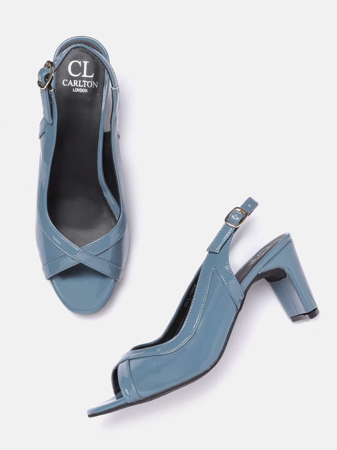 Carlton London Women Blue Solid Block Peep Toes Price in India