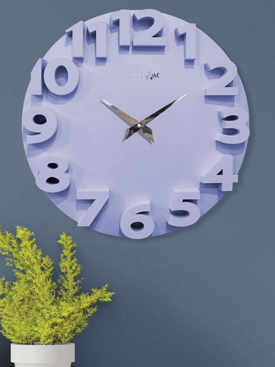 RANDOM Blue & Silver-Toned Contemporary Wall Clock Price in India