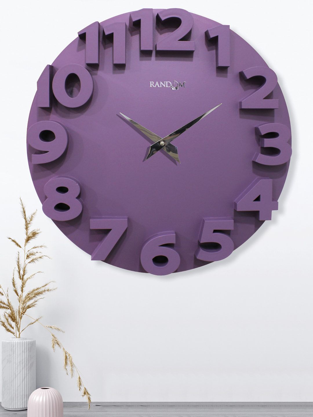 RANDOM Purple Contemporary Wall Clock Price in India