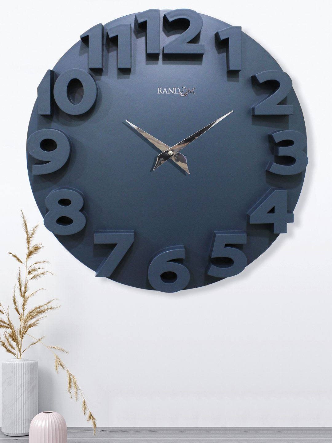 RANDOM Unisex Grey Solid Analogue Wall Clock Price in India